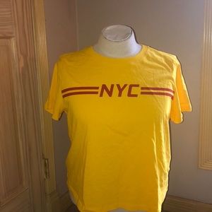 Forever 21 Plus -Yellow NYC slightly cropped shirt